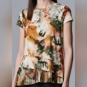 Simply Vera Vera Wang Short Sleeve Tie-Dye Tee in Rust, Olive & Cream